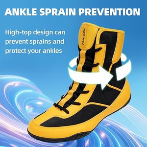 รองเท้าบู๊ทมวยปล้ำ ROMEO INDUSTRY แบบหุ้มข้อสูง ระบายอากาศได้ดี น้ำหนักเบา กันลื่น สำหรับการแข่งขันและการฝึกซ้อมของผู้ชาย - Product Image 3