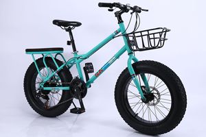 Bicicleta Híbrida con Llantas Gruesas de 20 Pulgadas, Cuadro de Acero, Frenos de Disco, con Canasta Delantera y Asiento Trasero para Desplazamientos Diarios - Product Image 5