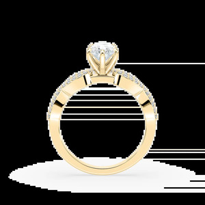 Bague de fiançailles avec diamant taille poire d'un carat, pierres latérales, or rose, or blanc, or jaune, bijoux élégants et intemporels pour femmes - Product Image 6