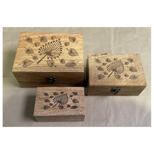 Premium Quality Eco Friendly Handcarved and Handprinted Mango Wood <b>Storage</b> <b>Box</b> Rectangle Engraved Wooden Carved <b>Storage</b> <b>Box</b> - Product Image 1