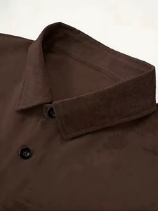 Summer Men's Woven Breathable Stand Collar Solid Color Casual Comfortable Long-Sleeved Shirt from Bangladesh - Product Image 5