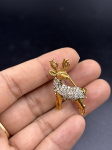 Broches de Ciervo en Plata de Ley 925, Chapados en Oro, Modernos, Vintage, Pequeños, Hechos a Mano, para Abrigos, Hombres, Mujeres, Niños, Regalo para Fiestas - Product Image 4