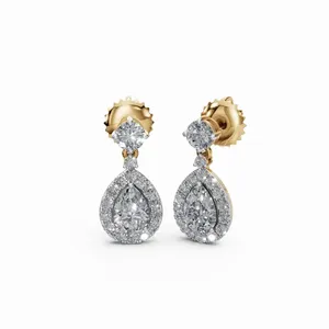 ต่างหูเพชร Marinas Royal Lab Grown Diamond 34 เม็ด ทอง 18K รับรองโดย IGI ความใส VVS ดีไซน์ทันสมัยสำหรับผู้หญิง - Product Image 3
