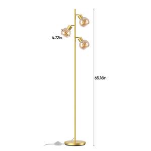 Elegante Lámpara de Pie con Acabado en Latón y Pantalla de Tambor para Decoración de Vestíbulo de Hotel - Product Image 4