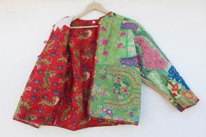 Veste longue en coton patchwork brodée respirante tissée de couleur violette style hippie pour femmes - Product Image 2