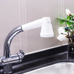 Robinet de cuisine moderne AQUADUO avec douchette extractible, levier unique, valve en céramique, en plastique, fixation murale, design minimaliste - Product Image 3