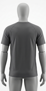 Men's Grey Short Sleeve Crew Neck Moisture Wicking T-Shirt Regular Fit 100% Polyester Solid Color All Seasons - Product Image 2