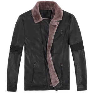 Chaqueta de Motociclista para Hombre, Negra, de Cuero Genuino, Corte Ajustado, Transpirable, con Bordado 3D, Cuello de Piel Sintética, Cierre de Cremallera, para Invierno - Product Image 3
