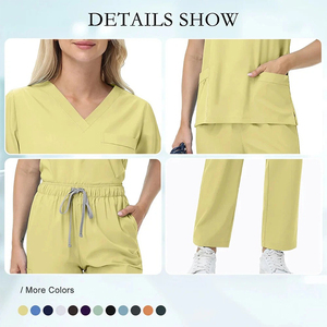 Low MOQ Nursing <b>Scrubs</b> Uniforms Stylish <b>Sets</b> Fashionable Medical Anti-Wrinkle Soft Premium Fabric Washable Nursing <b>Scrub</b> <b>Sets</b> - Product Image 2