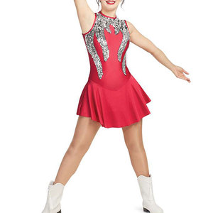 Robe de majorette au design moderne, en spandex/polyester, matière légère, haute qualité, personnalisable pour les spectacles sur scène et la danse - Product Image 1