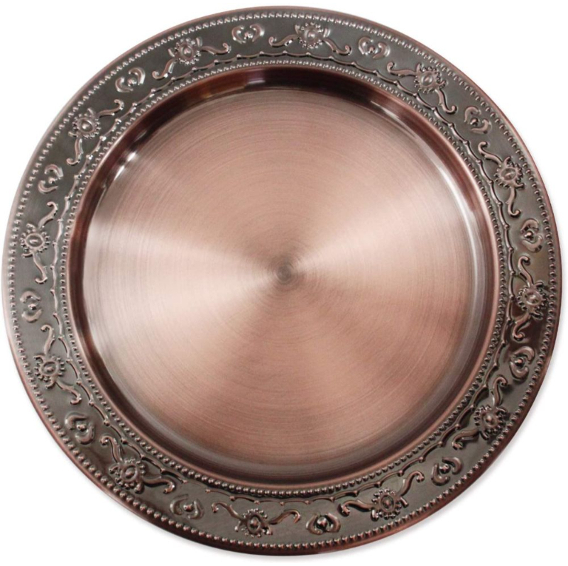 ANTIQUE BRONZE CHARGER PLATE DISHES PLATES