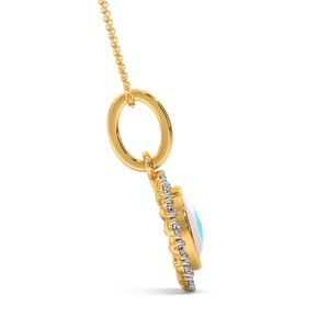 Collar con Colgante de Oro Arquitectónico Halo con Diamantes - Product Image 4