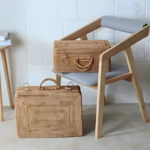 Icnic-maleta de viaje para niñas y mujeres, bolso de ratán natural respetuoso con el medio ambiente - Product Image 5