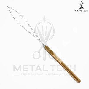 Golden Knurled Handle Hair Extension Loop <b>Needle</b> Micro Ring Wire Pulling <b>Threader</b> Device Salon Professional Equipment Tool - Product Image 5
