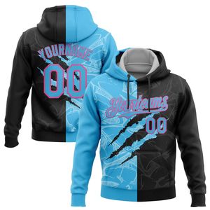 Custom Printed Men's <b>Hoodie</b> With <b>Name</b> Number Graffiti Pattern Sublimation Polyester Casual Sport Autumn Wear - Product Image 6