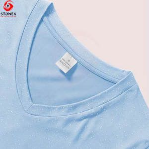 Camisetas de Cuello Redondo 100% Algodón para Mujer, Bordado de Logotipo Personalizado, Transpirables, de Secado Rápido, Manga Corta, Casuales, de Verano, para Exteriores, Corte Holgado - Product Image 2