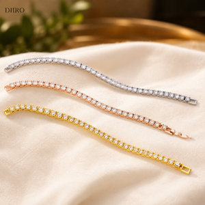 Elegant Moissanite Tennis Bracelet Plated <b>Gold</b> Brilliant Round Shape Diamond Trendy Anniversary Gift for Her - Product Image 5
