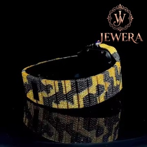 Reloj de Lujo para Hombre, Rectangular, Oro Amarillo, con Diamantes, Cristal de Zafiro y Correa de Acero Inoxidable, 42mm, Analógico, Cuarzo - Product Image 4