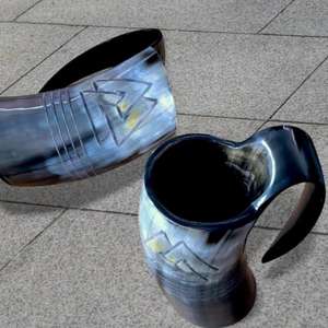 Jarra de Cerveza Vikinga de Cuerno de Búfalo de Alta Calidad, Hecha a Mano, para Festivales Medievales, Disponible a Precio de Mayoreo - Product Image 4