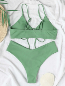 Custom Two Piece <b>Bikini</b> <b>Set</b> Swimwear with Spandex/Polyester Material Eco-Friendly Design Front Logo - Product Image 4