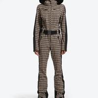 Combinaison de ski une pièce professionnelle pour femmes, imperméable, coupe-vent, combinaison thermique d'hiver, coupe ajustée, à capuche, vêtements de sport d'extérieur