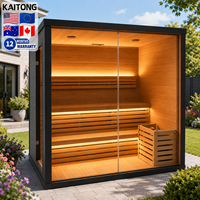 Sauna finlandais moderne en bois élégant Kaitong, électrique, pour 2, 4 ou 6 personnes, en cèdre rouge, finition extérieure, sauna sec