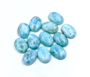Larimar Natural Ovalado Cabujón Azul Gema Piedra Suelta Venta al por Mayor para Fabricación de Joyas Certificado IGI Óptico Ligero Caribeño - Product Image 2