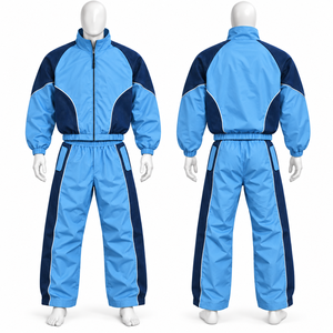 Survêtement unisexe vert coupe-vent avec veste zippée et pantalon, couleur unie, tenue de sport décontractée pour adultes, idéal pour l'automne - Product Image 5