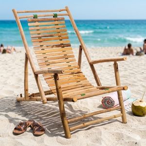 Chaise longue en bambou sélectionnée, faite à la main, excellent rapport qualité-prix, pour la maison et les centres de villégiature - Product Image 1