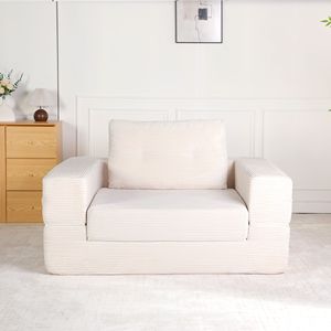 Sofá Cama Moderno de Compresión para Humanos y Mascotas, Tela de Pana, Sofá de Suelo con Almohada para Sala de Estar y Dormitorio, No Requiere Asientos Adicionales - Product Image 2