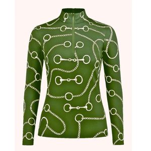 Camisas de equitación personalizadas con diseño sublimado para mujer, transpirables, impermeables, de secado rápido, con cremallera 1/4, capa base. - Product Image 3