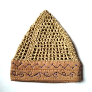Gorro de Oración Musulmán Tejido a Mano, Kufi Kopiah, 100% Algodón Premium, Ecológico, Ajustable, Gorra Islámica - Product Image 4