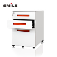 CHNSMILE Classeur 3 tiroirs moderne en acier avec roulettes Classeur A4 pour la maison et le bureau