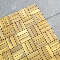 Dalles de terrasse modernes en bois d'acacia brun lisse, 12 mm d'épaisseur, 300x300 mm, design parquet, imperméables, résistantes à l'usure, antidérapantes, garantie 5 ans