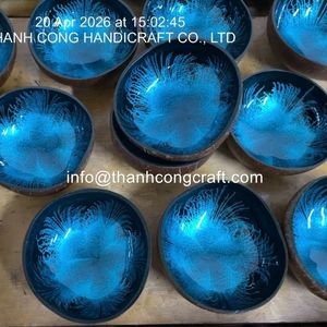 Tazón de Cáscara de Coco Lacada al Precio Más Bajo, Vajilla de Madera Reutilizable con Tema Oceánico, Venta al por Mayor - Product Image 2