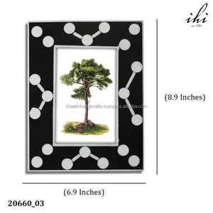 กรอบรูปเรซินสีดำและสีขาวทำด้วยมือกรอบรูปเรซินทรงสี่เหลี่ยมผืนผ้าพร้อมโชว์ภาพแบบฝังด้วยเหล็ก - Product Image 2