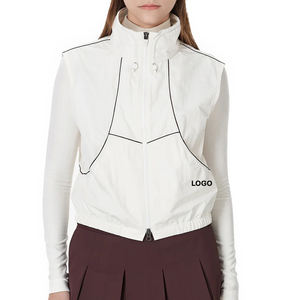 Chaqueta Cortavientos sin Mangas Personalizada para Mujer, Ligera, Transpirable, con Cierre Frontal, Estilo Chaleco Informal para Exteriores, Resistente al Viento - Product Image 1