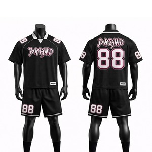 Ensemble de maillot et short de football américain de haute qualité, vêtements de sport respirants, 100% polyester, maillot et short de football américain - Product Image 4
