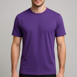 T-shirt pour homme à manches courtes, col rond, couleur unie, coupe classique, style jersey décontracté, coton lourd - Product Image 5