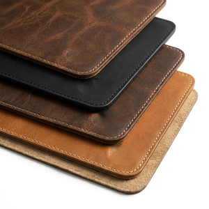 Tapis de souris en cuir personnalisé avec logo gravé, tapis de bureau en cuir de vachette véritable pour promotions LMP-0010 - Product Image 4