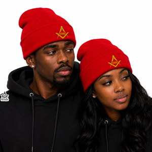 Gorro Masónico Personalizado con Logotipo, para Hermandad, Fraternidad y Sororidad, Unisex, de Acrílico Tejido con Puño - Product Image 3