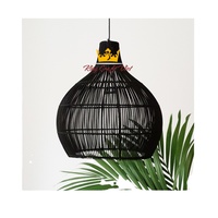 Meilleure vente Abat-jour de lustre en rotin noir fait à la main Design moderne/asiatique/traditionnel pour la décoration intérieure Prix sur Amazon FBA