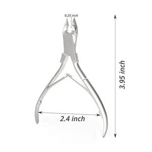 Service OEM, pinces à cuticules professionnelles en acier inoxydable personnalisables pour les doigts, avec une large ouverture de mâchoire et une lame incurvée - Product Image 2