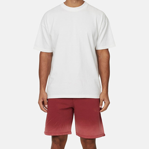 Shorts Bermuda en coton uni pour homme, taille mi-haute, élastique, confortable, style décontracté, rouge - Product Image 4