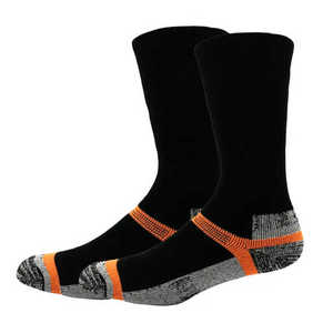 Chaussettes noires pour hommes, en coton épais, respirantes, écologiques, pour la randonnée, les sports de plein air, tricotées, couleur unie, pour adultes, été - Product Image 1