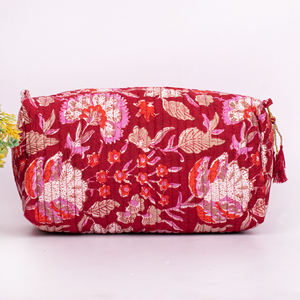 Handmade Luxury Eco-Friendly Large Cotton Quilted Multicolor Cosmetic <b>Makeup</b> Bag Wholesale <b>Organizer</b> Skin Care Storage - Product Image 3