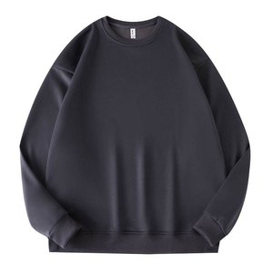 100% Cotton Plain Round Neck Sewed logo Sweatshirt High Quality Custom Embossed 3D Puff Printing <b>Crewneck</b> Sweatshirt Men - Product Image 3