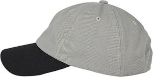 Casquette de baseball unisexe à 6 panneaux, couleur contrastée gris et noir, ajustable, en coton sergé, décontractée, pour adultes - Product Image 4