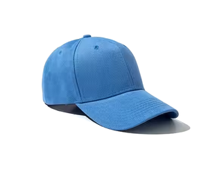 Blue Baseball Cap 6-Panel Fitted Cotton <b>Hat</b> Solid Color Casual Wear for Adults Spring <b>Summer</b> - Product Image 1