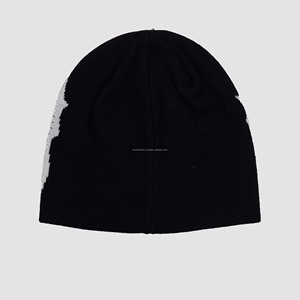 New Style RStones Winter Striped Adjustable 100% <b>Wool</b> Unisex Custom Logo <b>Beanies</b> OEM Service Available - Product Image 2